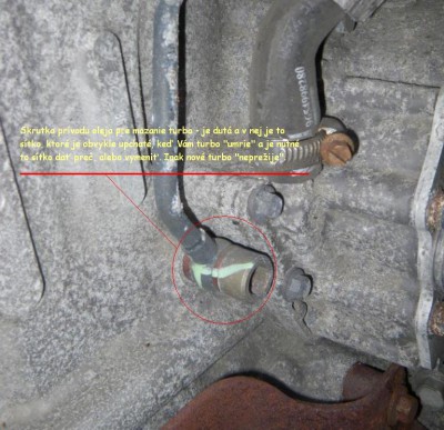 Olej pre mazanie turba - sítko v skrutke