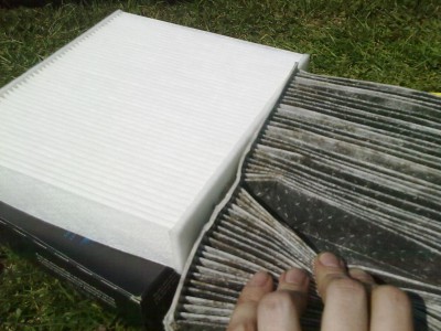 Nový a starý pylový filtr